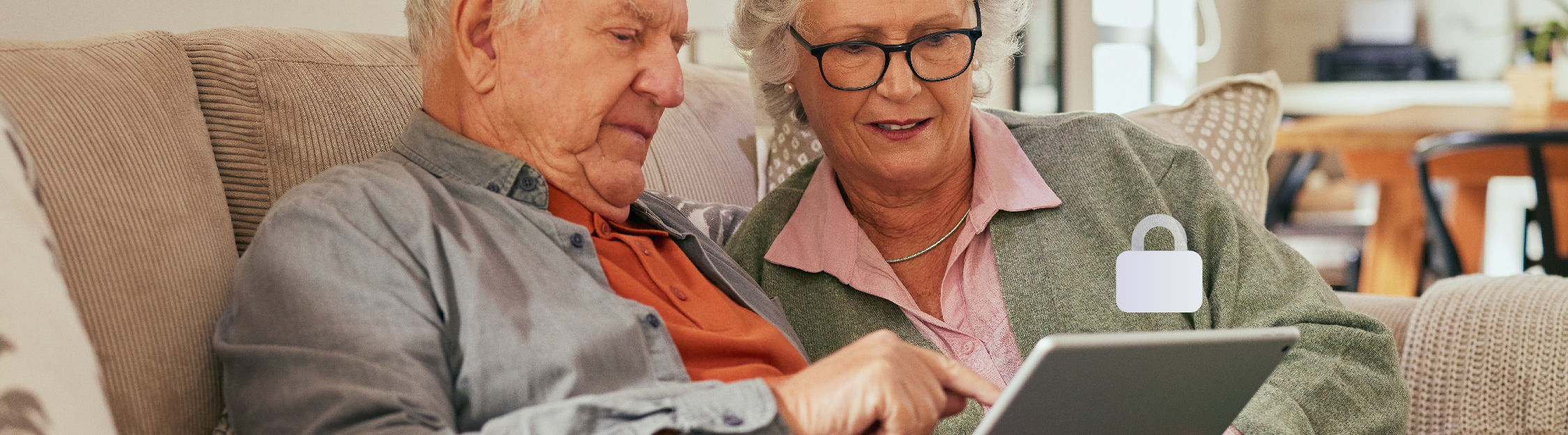 Golden-age couple uses secure tablet