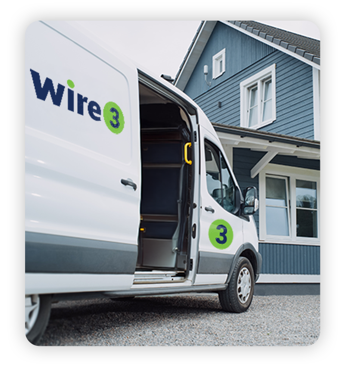 Wire 3 service van at residential home